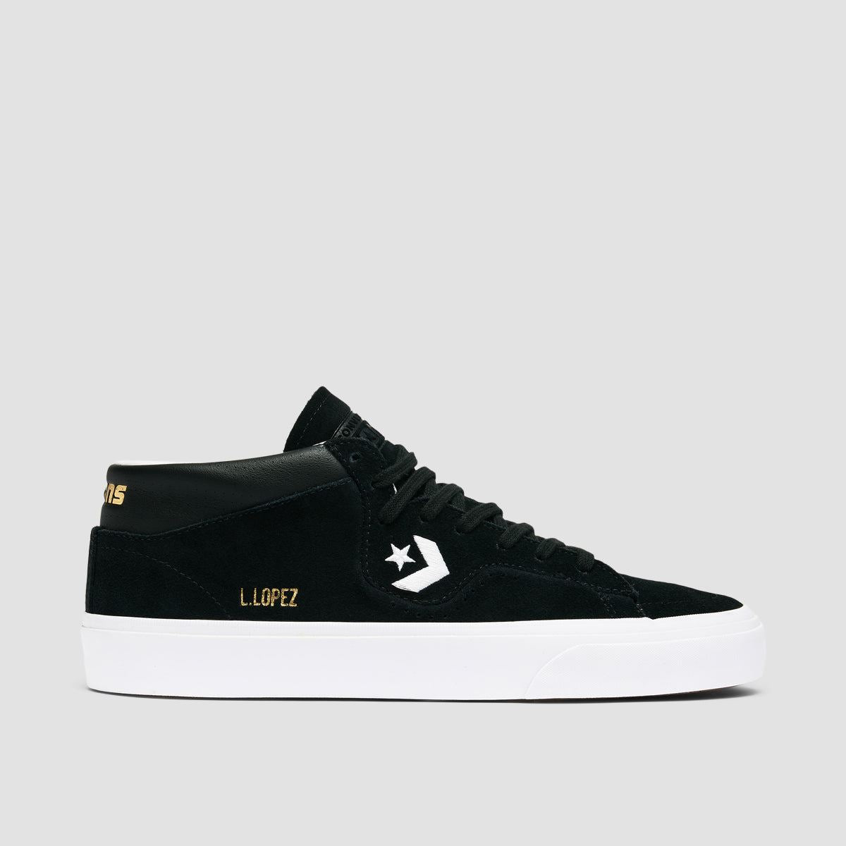 Converse Louie Lopez Pro Mid Top Shoes - Black/Black/White