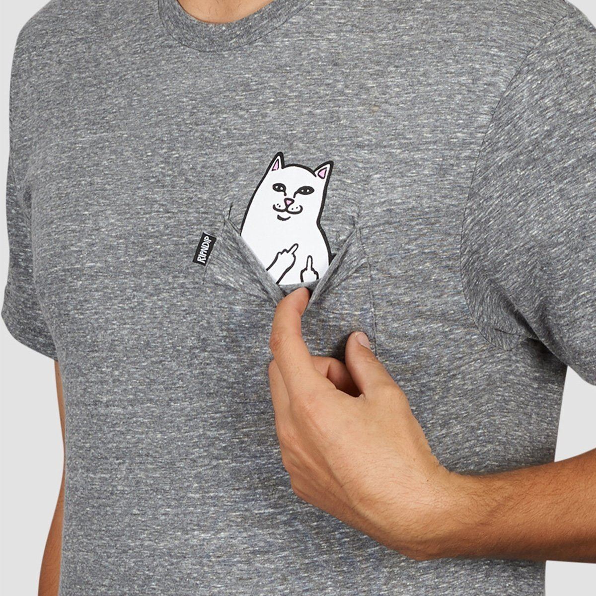 Ripndip Lord Nermal Pocket T-Shirt Heather Grey