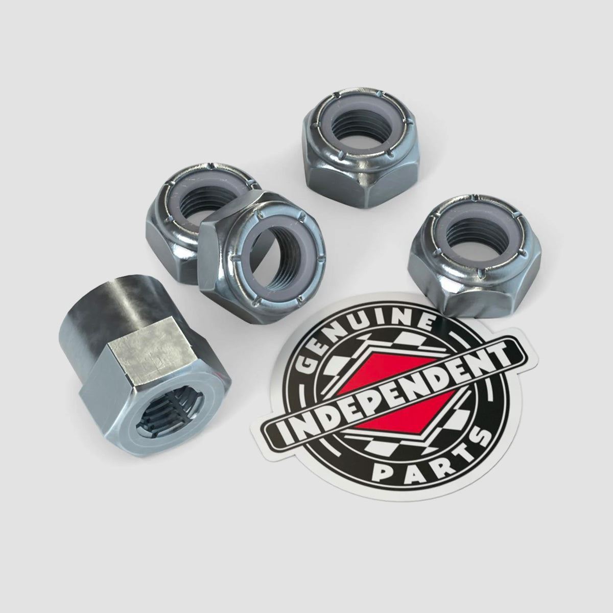 Independent Truck Axle Rethreader + 4 Axle Nuts Silver