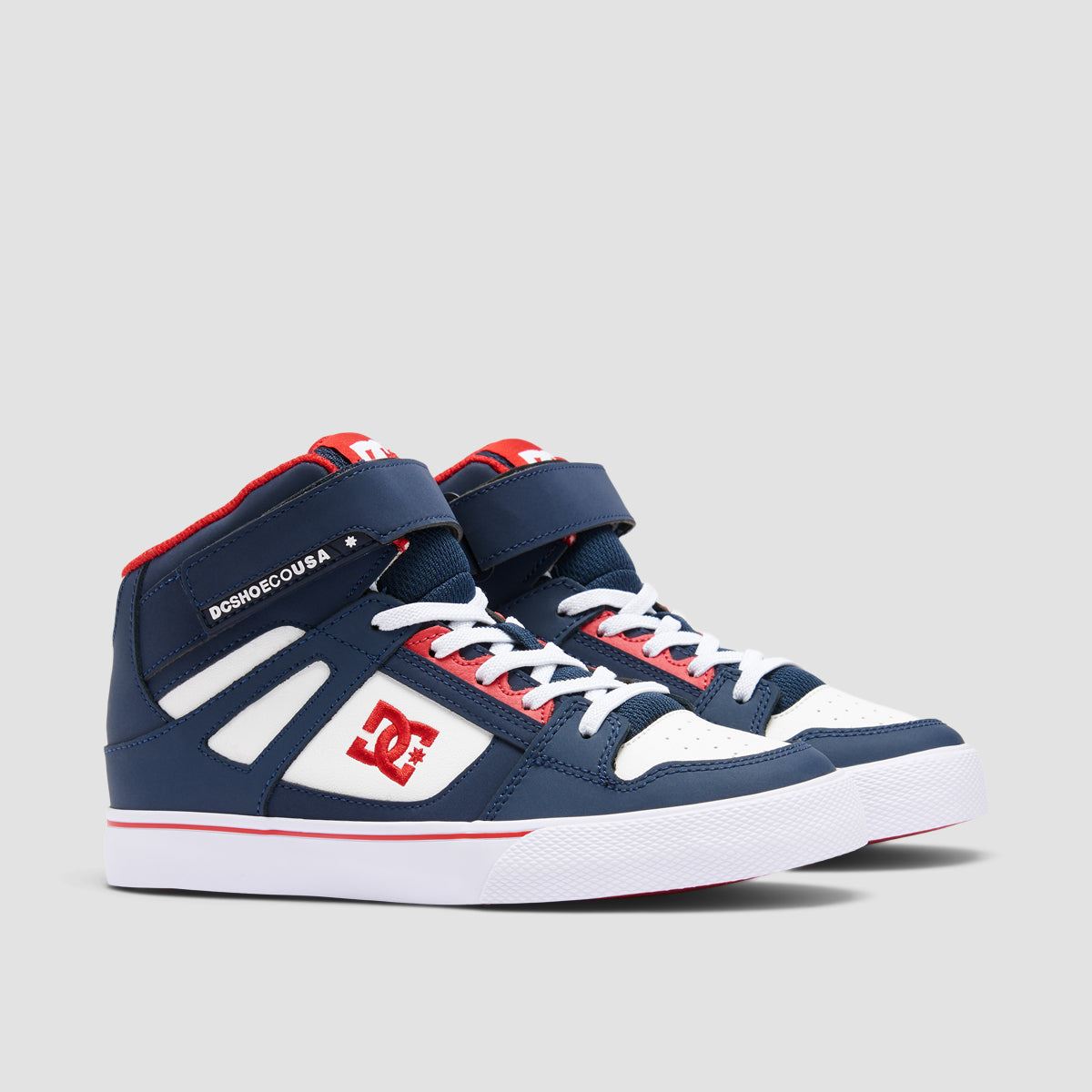 DC Pure HT EV High Top Shoes - DC Navy/Athletic Red - Kids