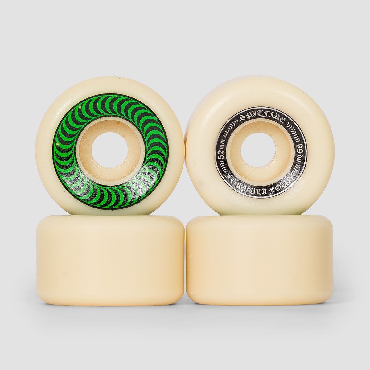 Spitfire Formula Four OG Classic 99DU Skateboard Wheels Natural/Green 52mm