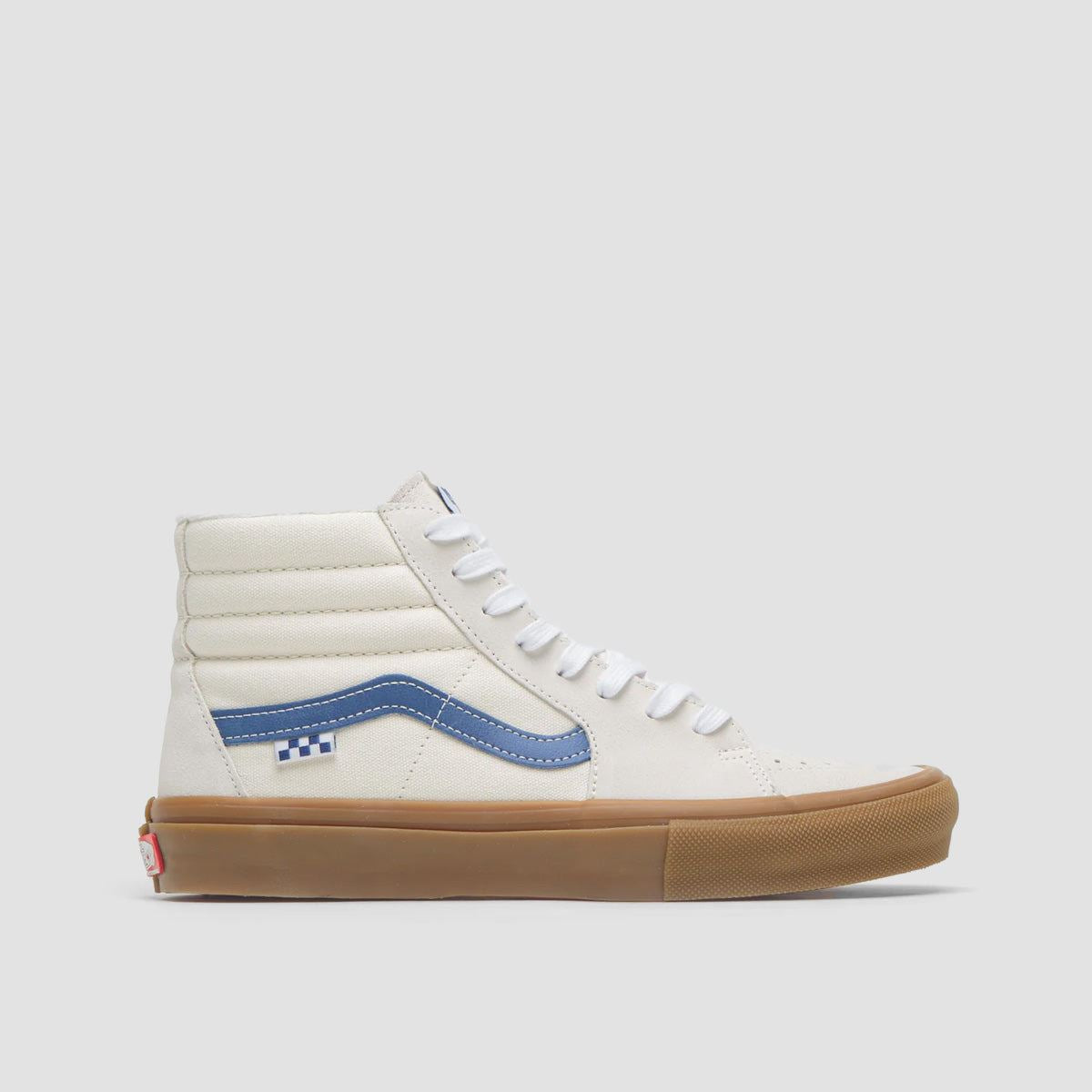 Vans Skate Sk8-Hi Top Shoes - Marshmallow/Blue/Gum