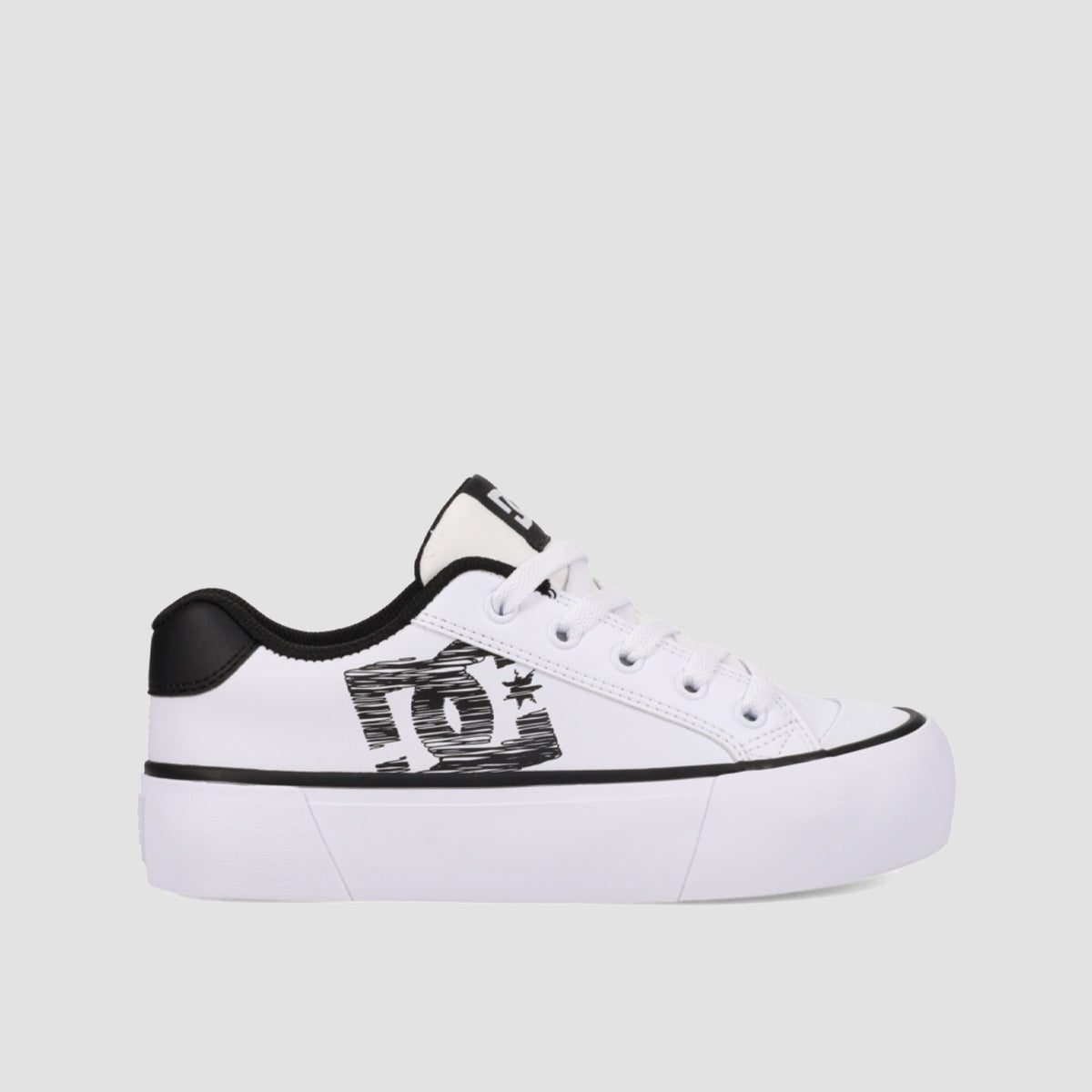 DC Chelsea Platform Shoes - White/Black - Womens