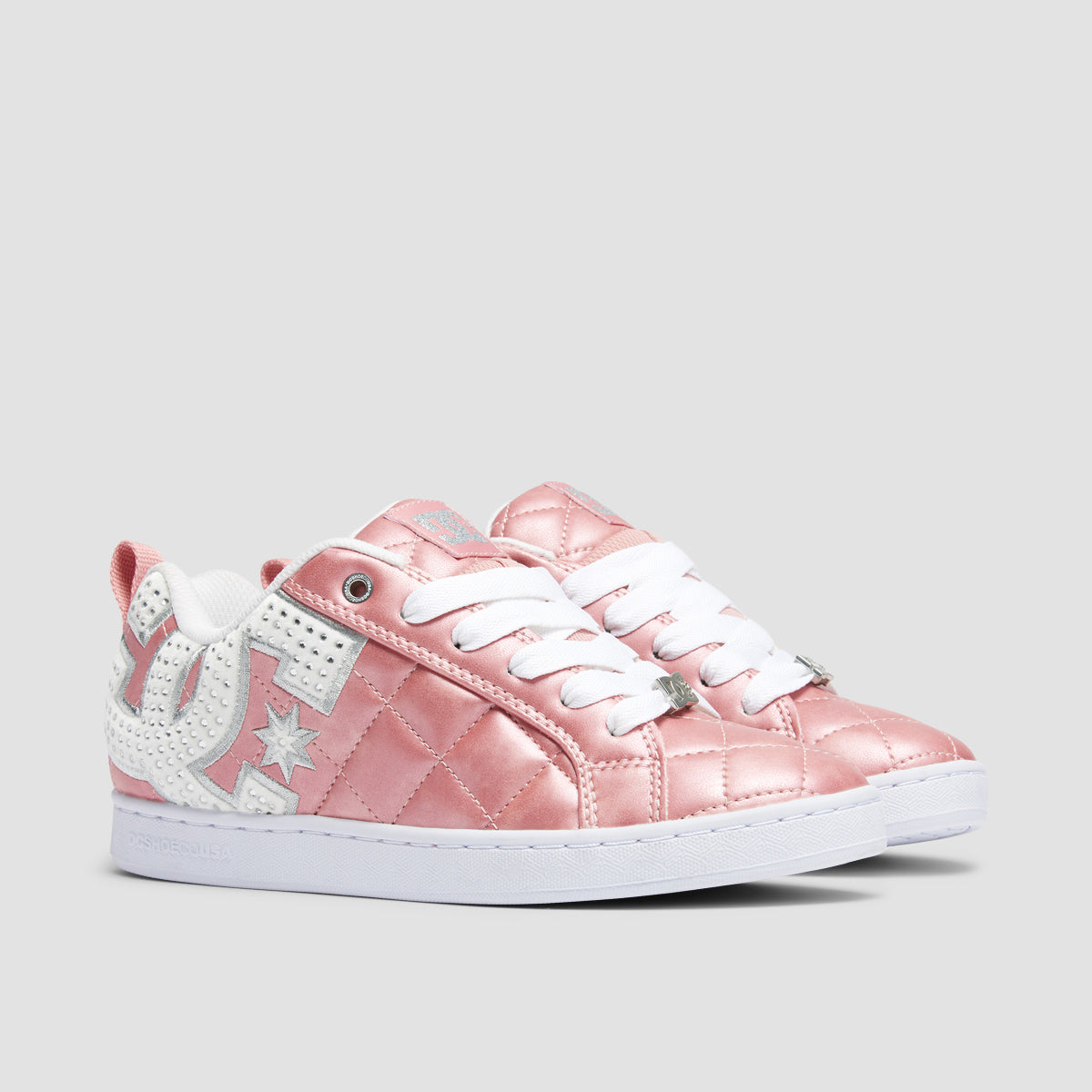 DC Court Graffik SE Shoes - Pink With Silver - Womens