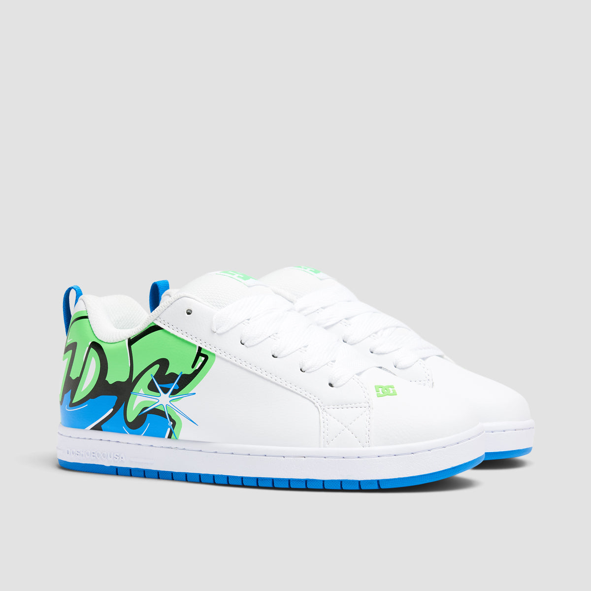 DC Court Graffik Shoes - White/Lime/Turquoise