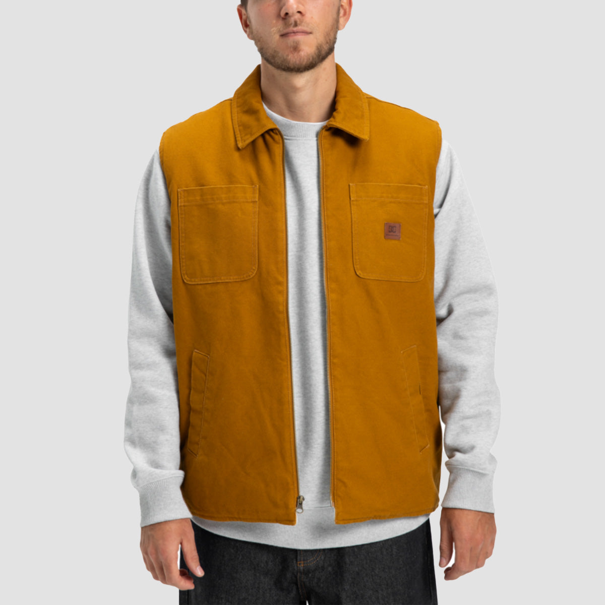 DC Keyless Vest Jacket Golden Brown