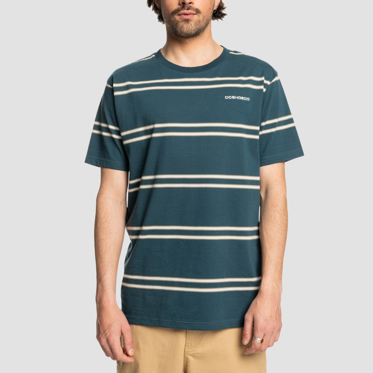 DC Portside T-Shirt Deep Teal Stripe