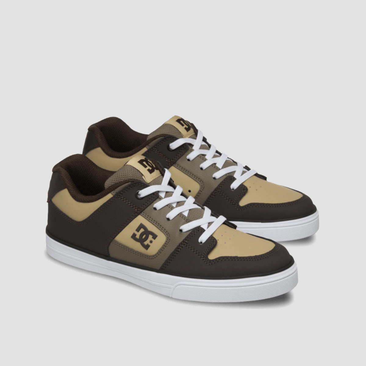DC Pure Elastic Shoes - Brown/White - Kids
