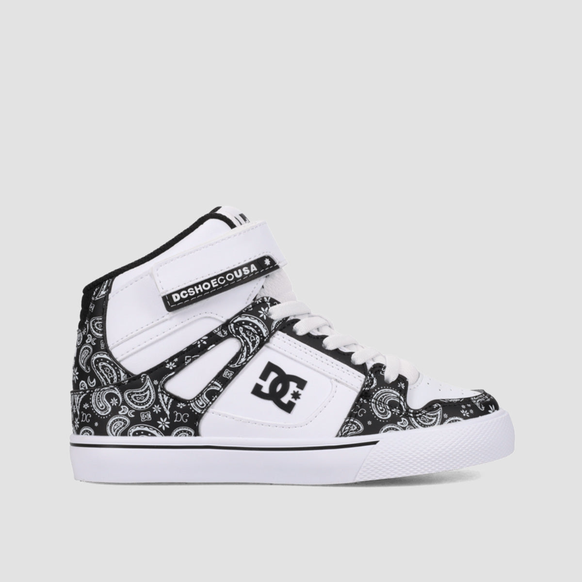DC Pure Hi Top EV Shoes - Black/White/Print - Kids