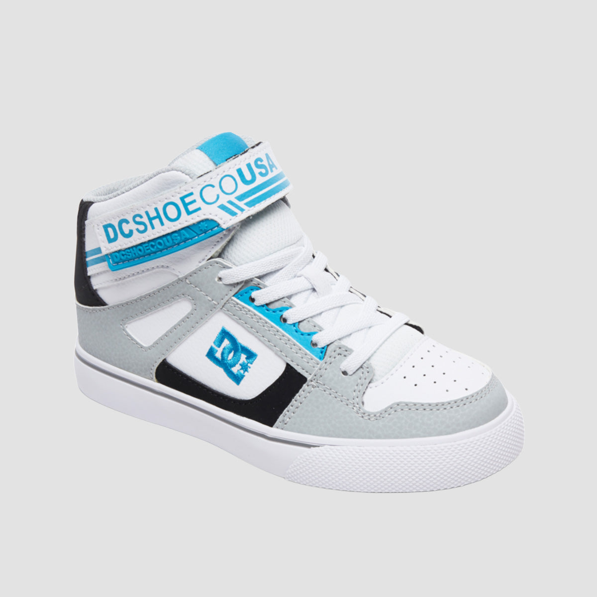 DC Pure High-Top EV Shoes - Grey/Black/Blue - Kids