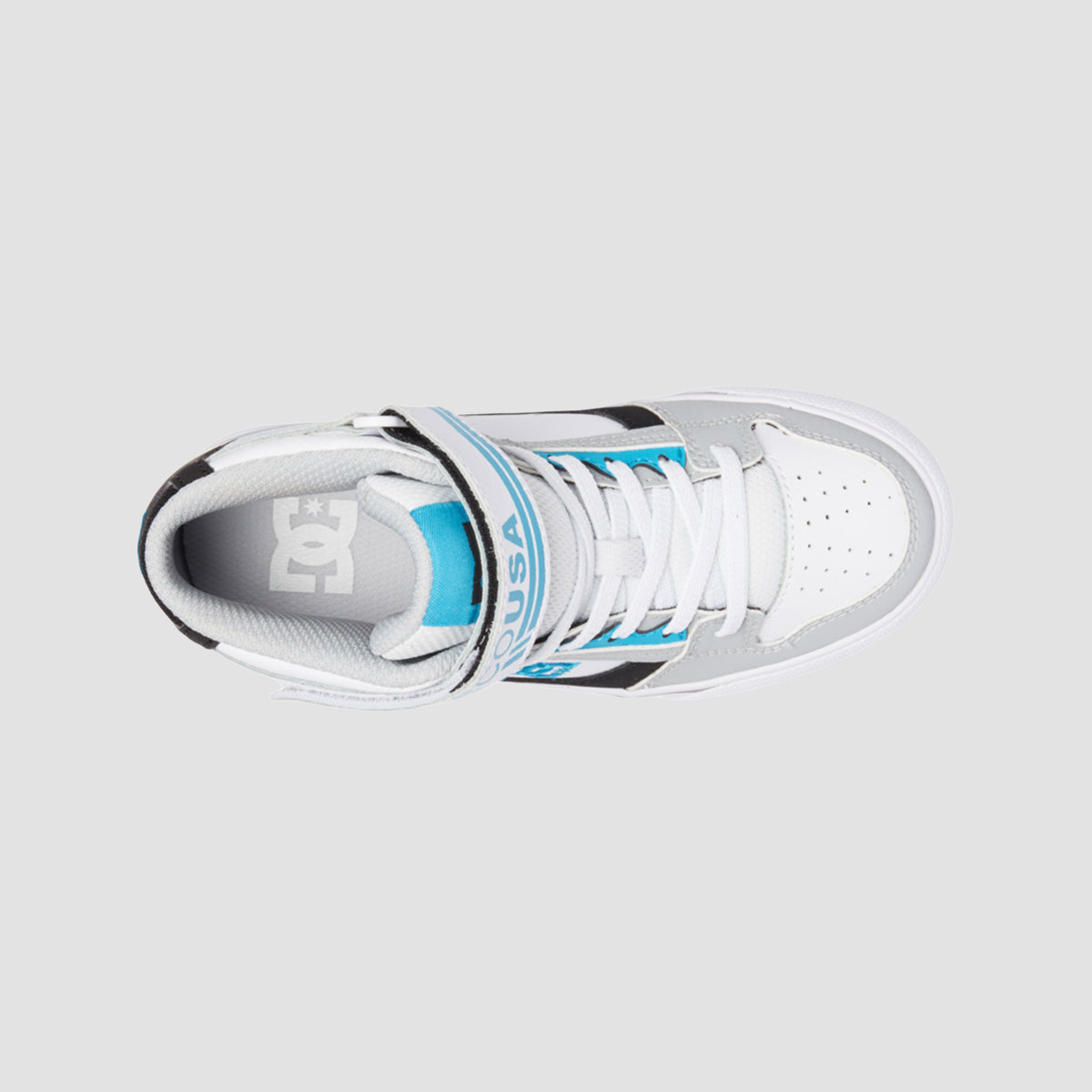 DC Pure High-Top EV Shoes - Grey/Black/Blue - Kids