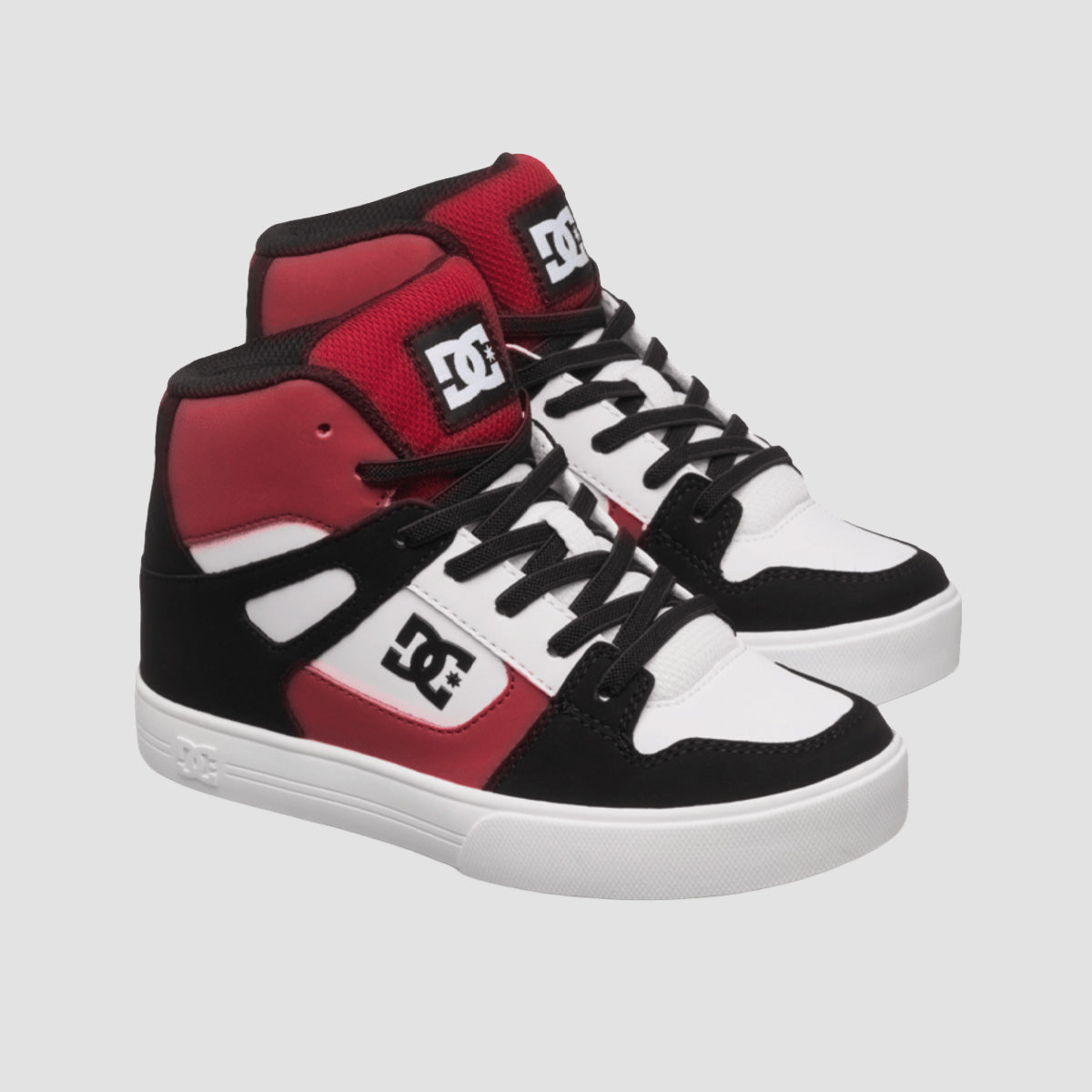 DC Rebound High-Top EV Shoes - Black/White/Red - Kids