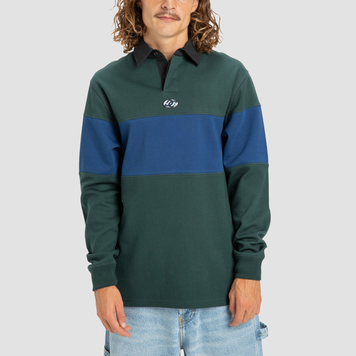 DC Second Half Longsleeve Rugby Polo Shirt Ponderosa Pine
