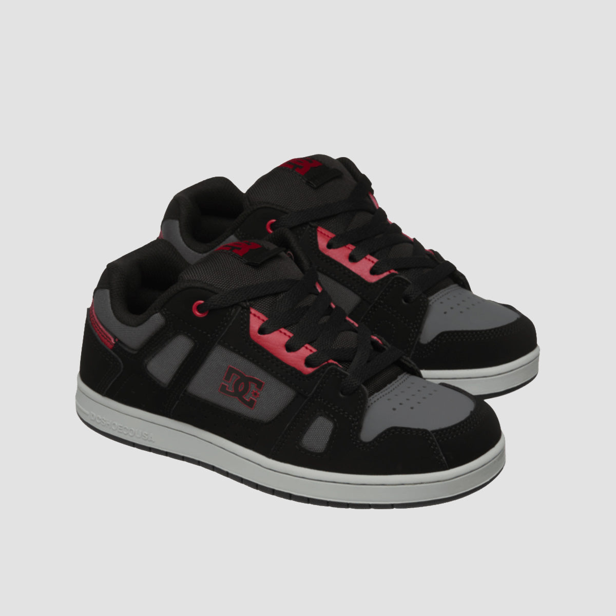 DC Stag Shoes - Black/Grey/Red - Kids