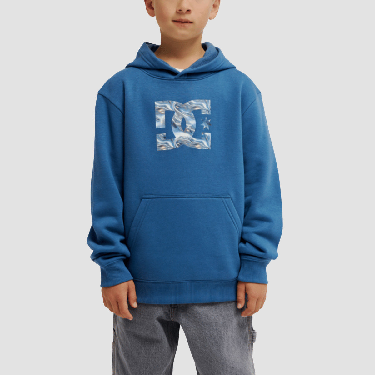 DC Star Filled Pullover Hoodie Ensign Blue - Kids