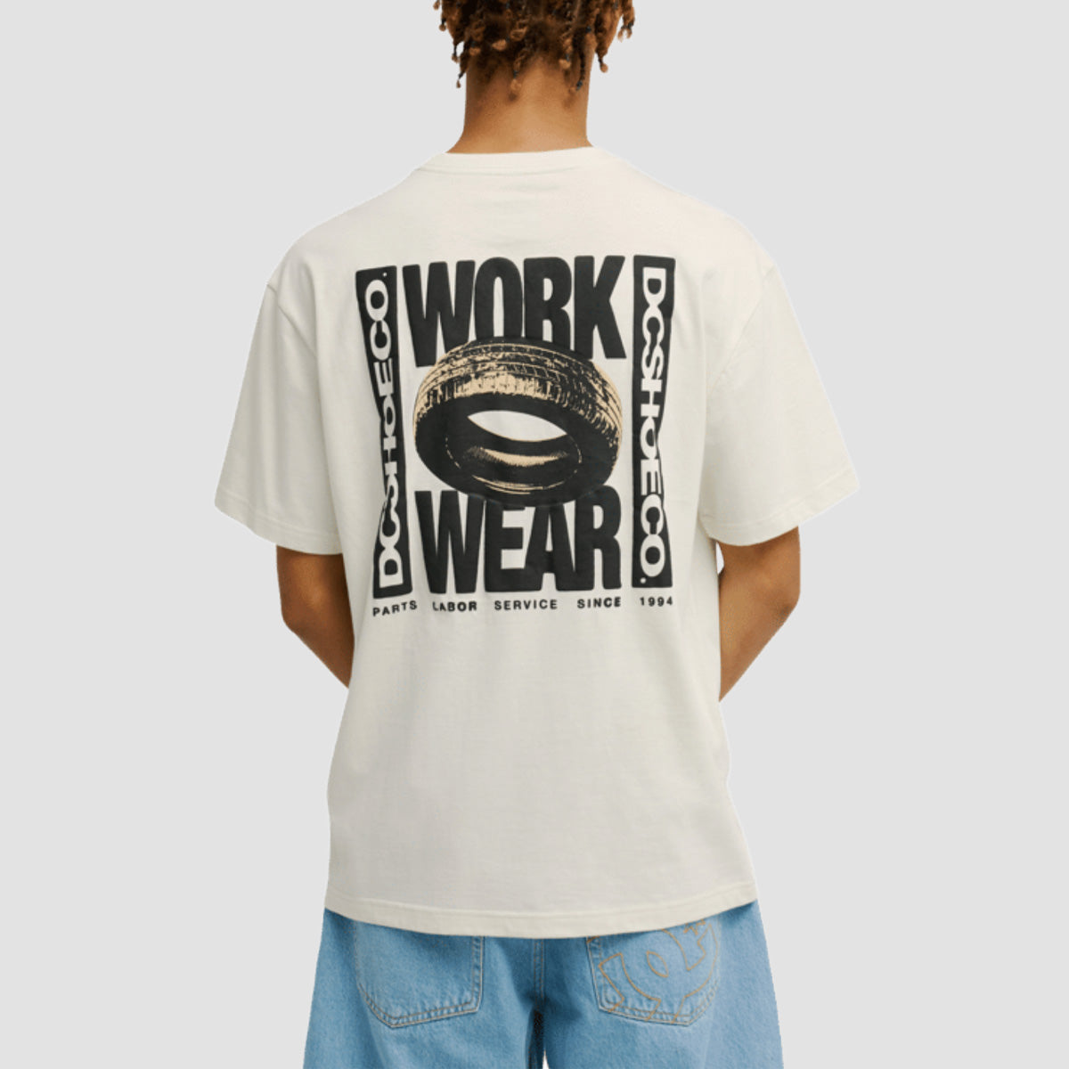 DC Tire Job T-Shirt Lily White