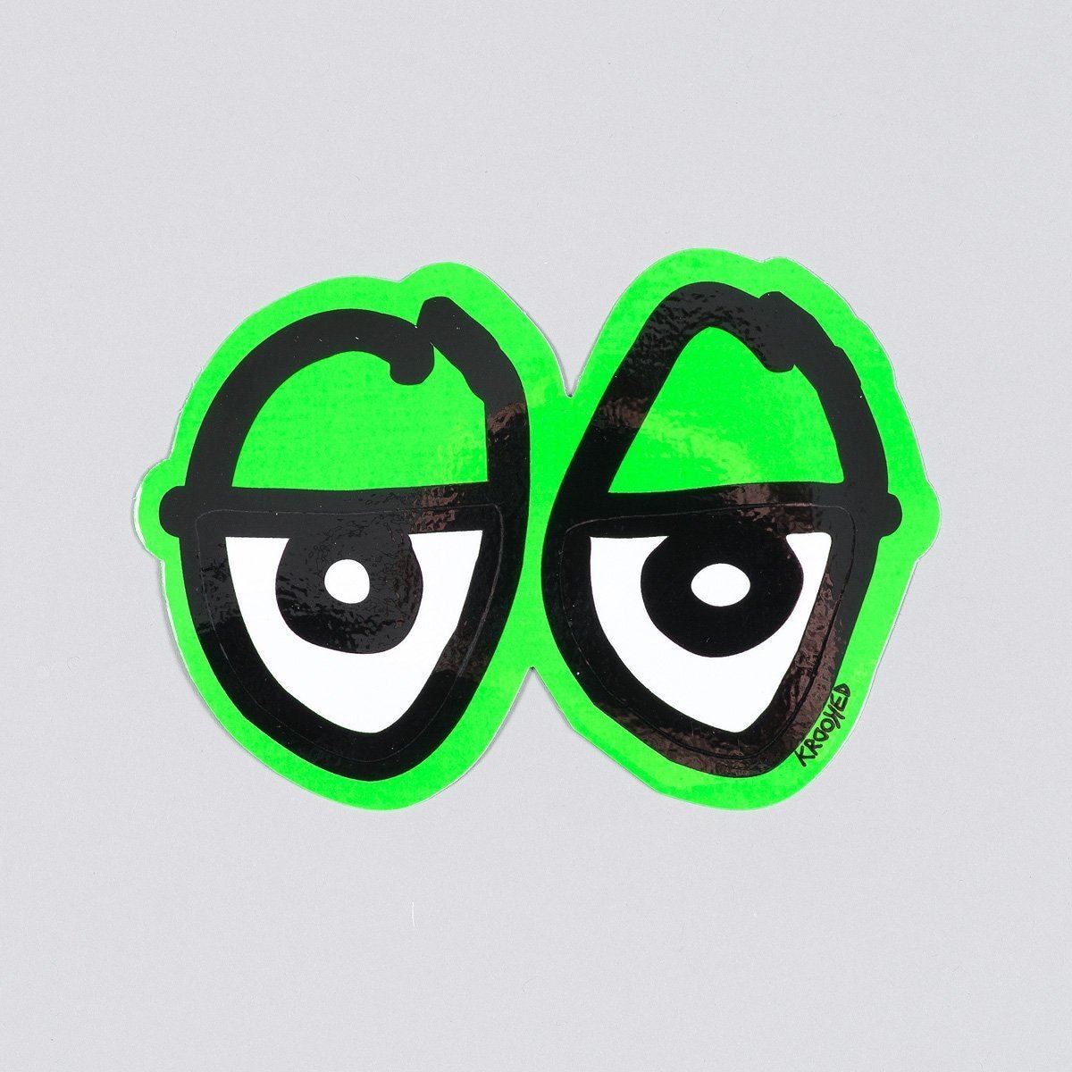 Krooked Eyes Diecut Sticker Green 140x100mm