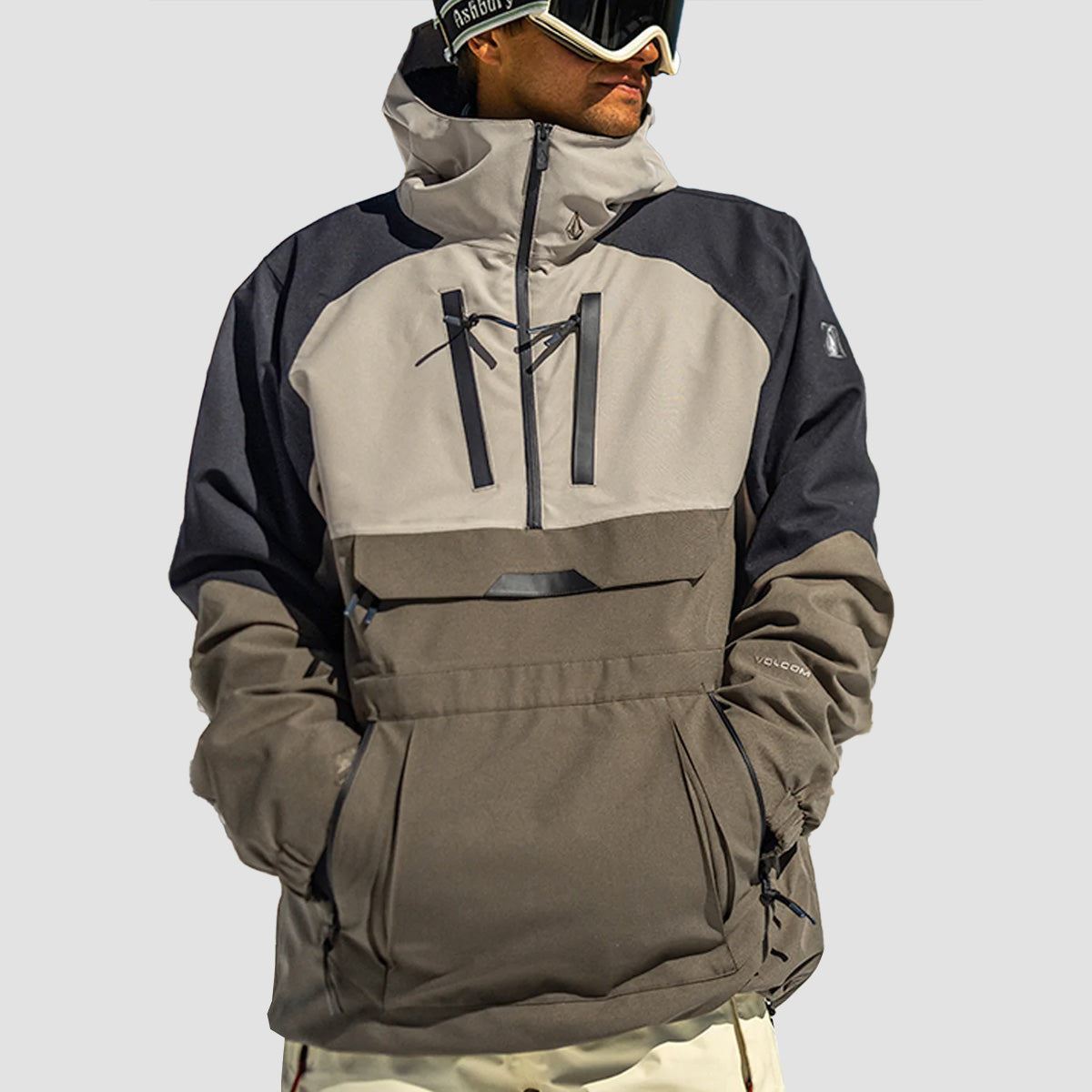 Volcom Brighton Pullover Snow Jacket Dark Khaki