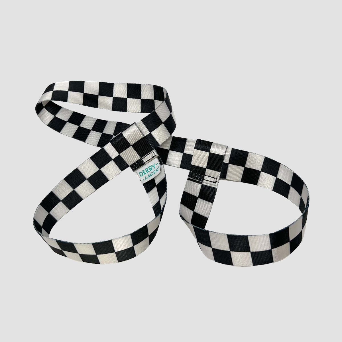 Derby Laces Skate Strap - Gear Leash Checkered Black/White 137cm