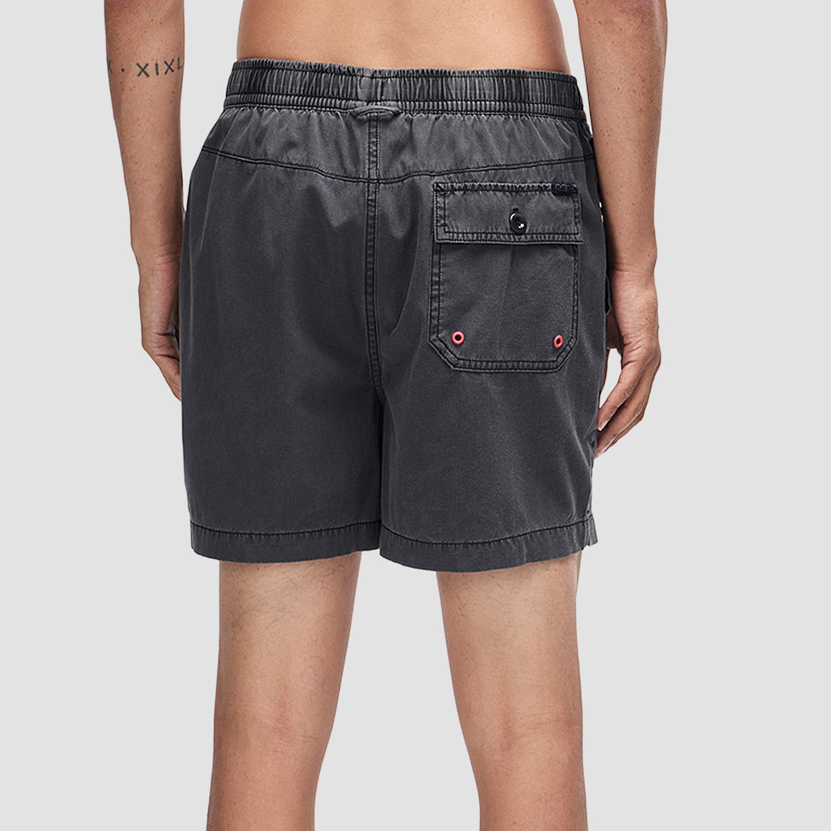 Deus Sandbar Garment Dyed Swim Shorts Anthracite