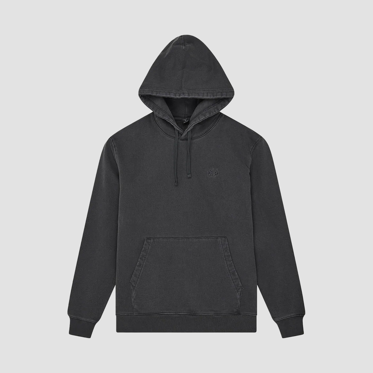 Deus Shield Garment Dyed Pullover Hoodie Black