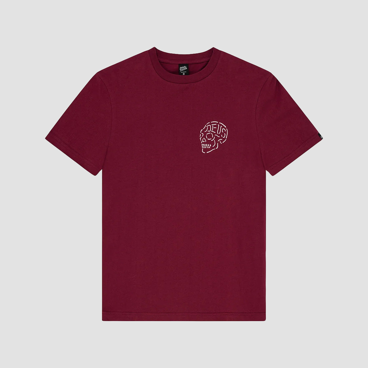 Deus Venice Skull T-Shirt Burgundy