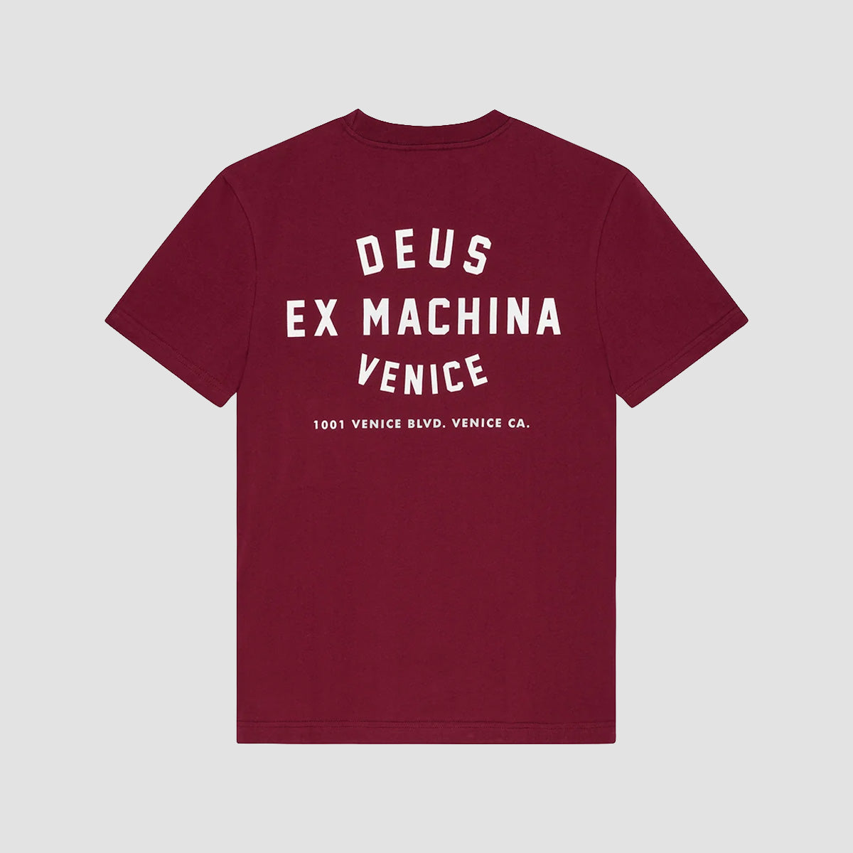 Deus Venice Skull T-Shirt Burgundy