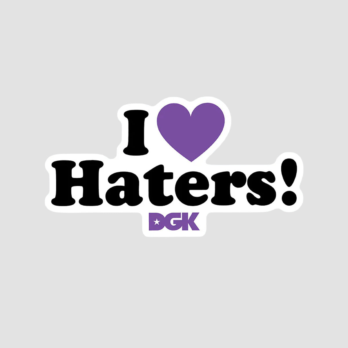DGK Haters Sticker White/Black/Purple 130x70mm