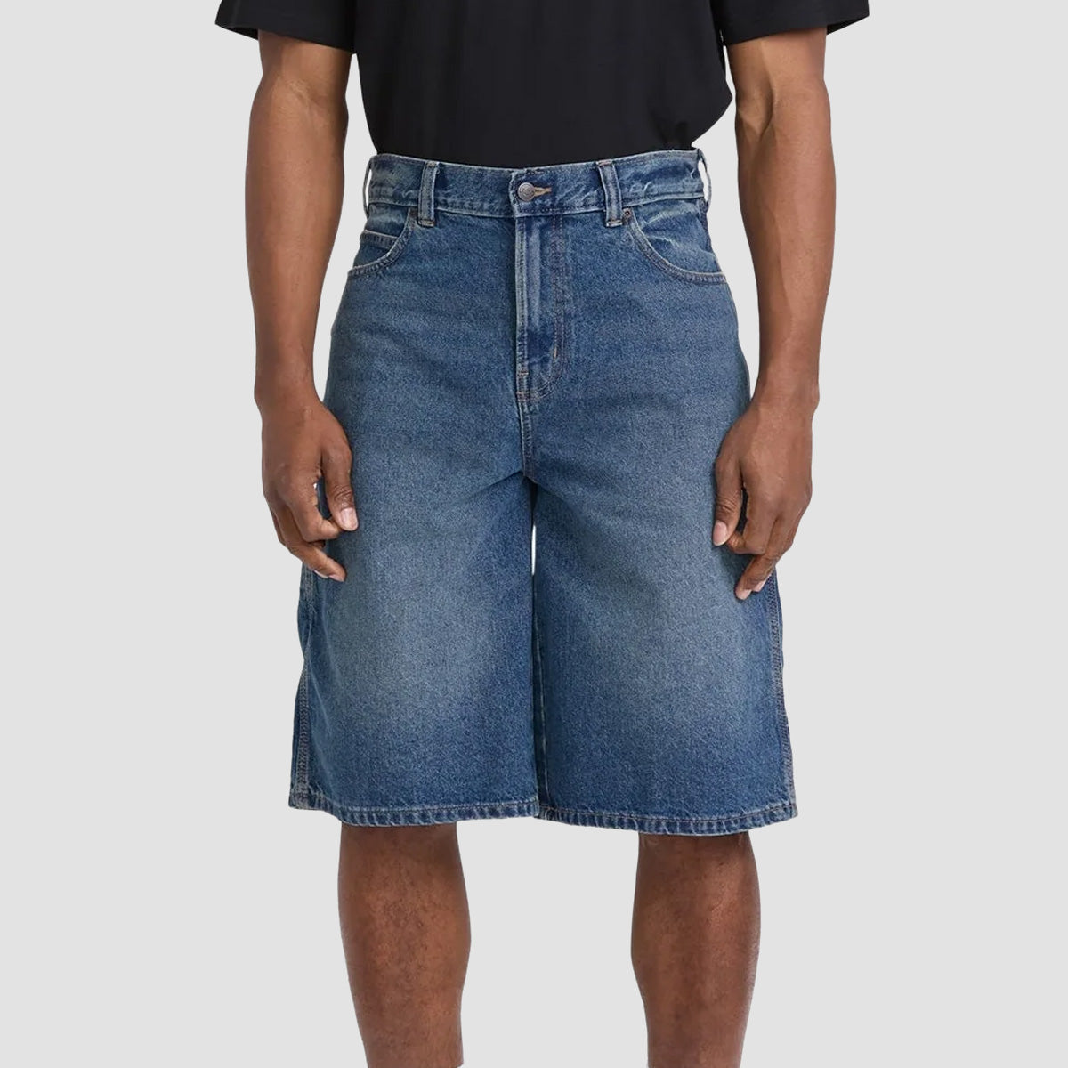 Dickies 958 13" Loose Denim Shorts Mid Blue Fade Wash
