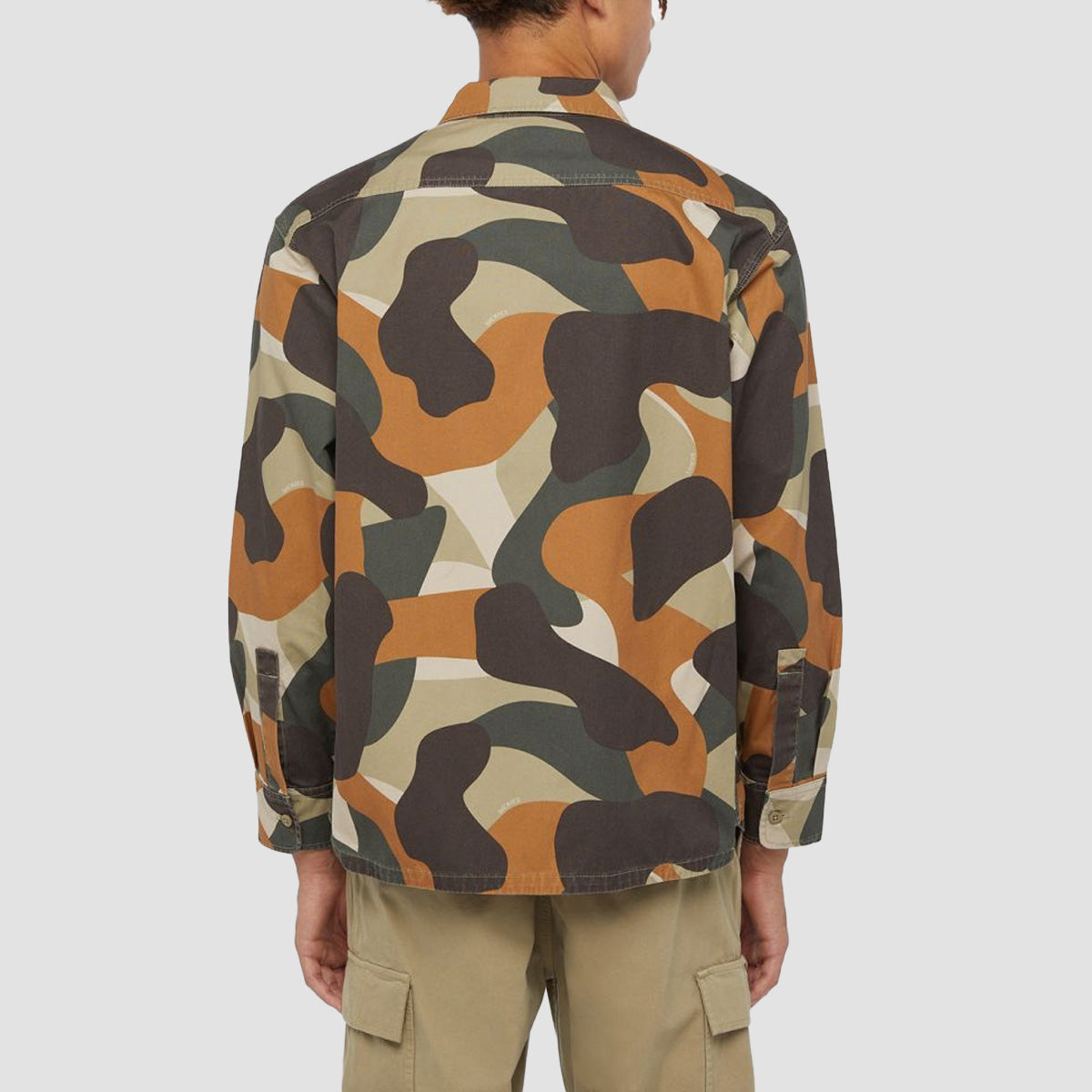 Dickies Camo Canvas Longsleeve Work Shirt Imperial Green