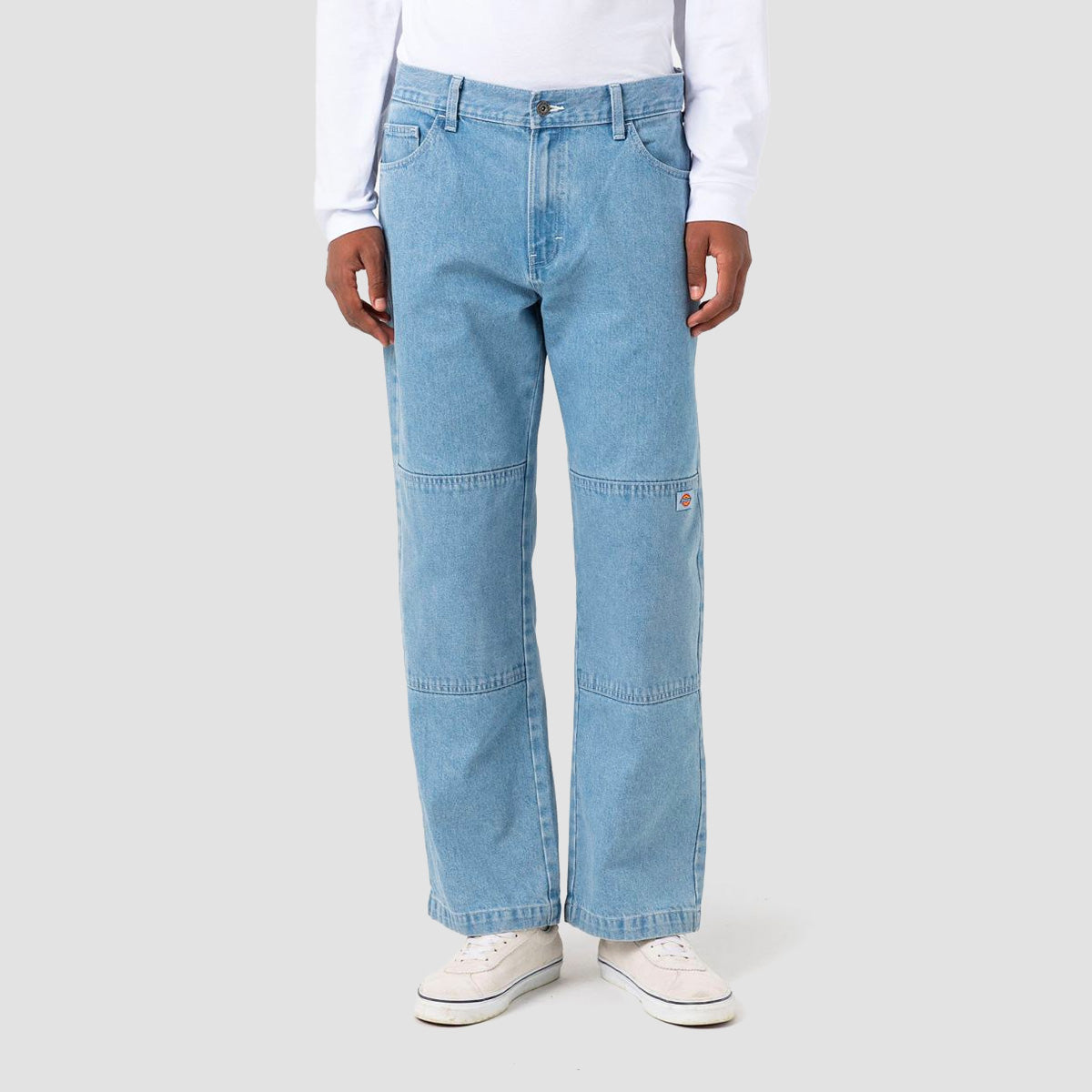 【2plan】Lighton Washed Double Knee Pants Carhartt WIP Double Knee Pant - Denim | Blue (heavy stone