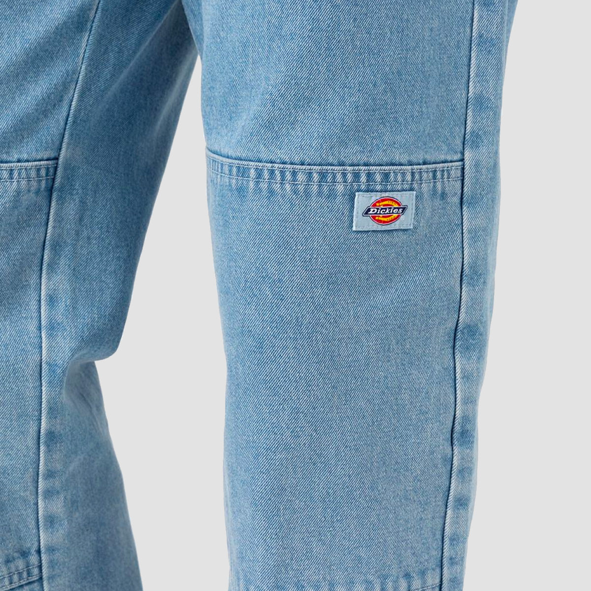 【2plan】Lighton Washed Double Knee Pants Dickies Skateboarding Double Knee Denim Pants Loose Fit
