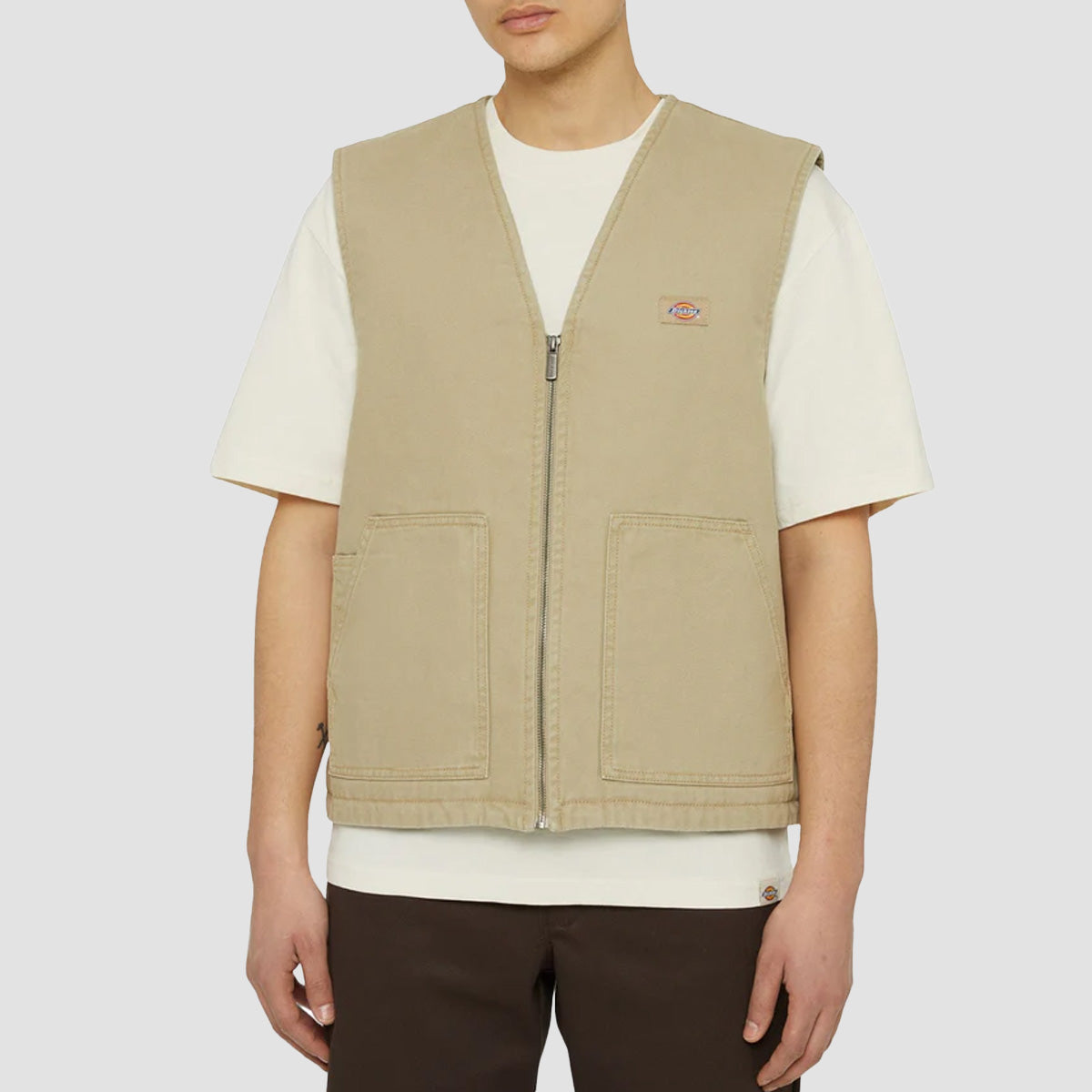 Dickies Duck Canvas Summer Vest Jacket SW Desert Sand