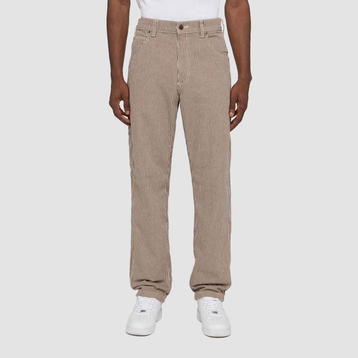 Dickies Garyville Hickory Stripe Trousers Mushroom