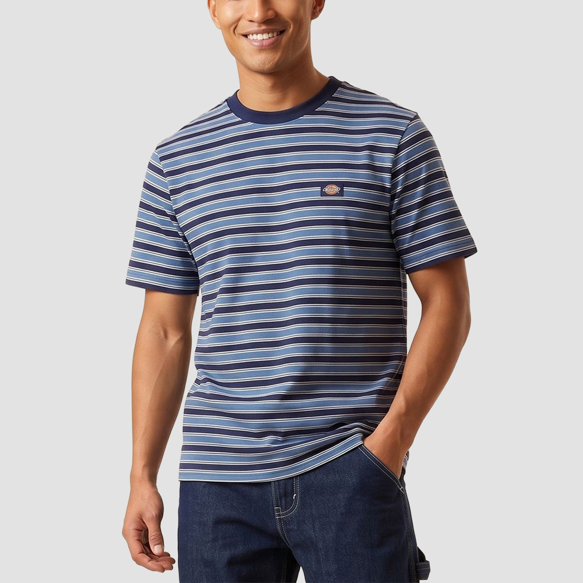 Dickies Stripe T-Shirt Navy Blue