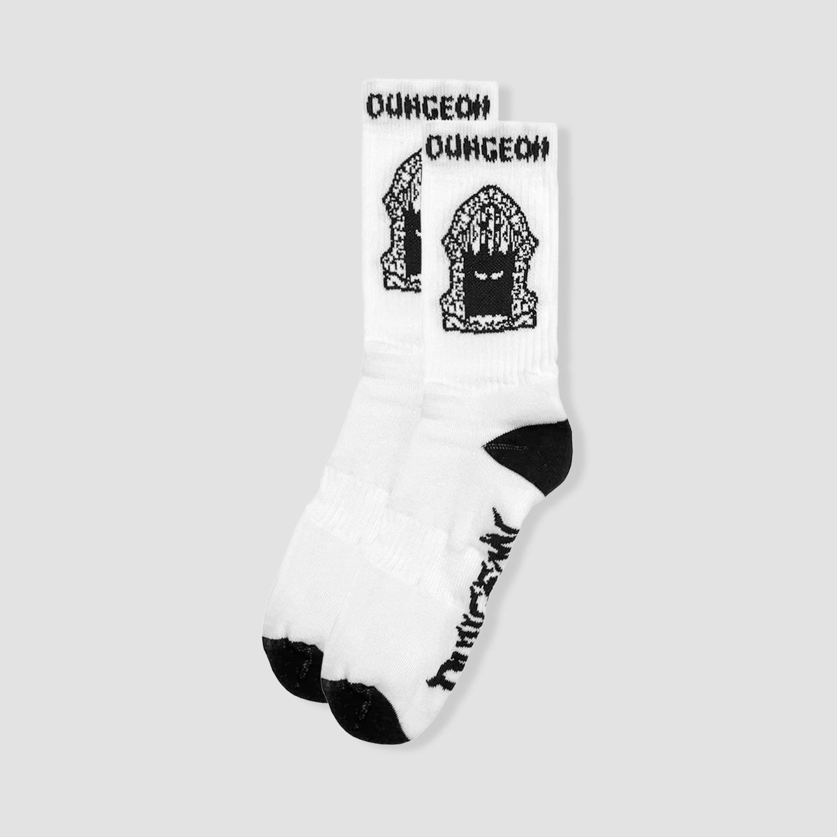 Dungeon Portcullis Woven Socks White