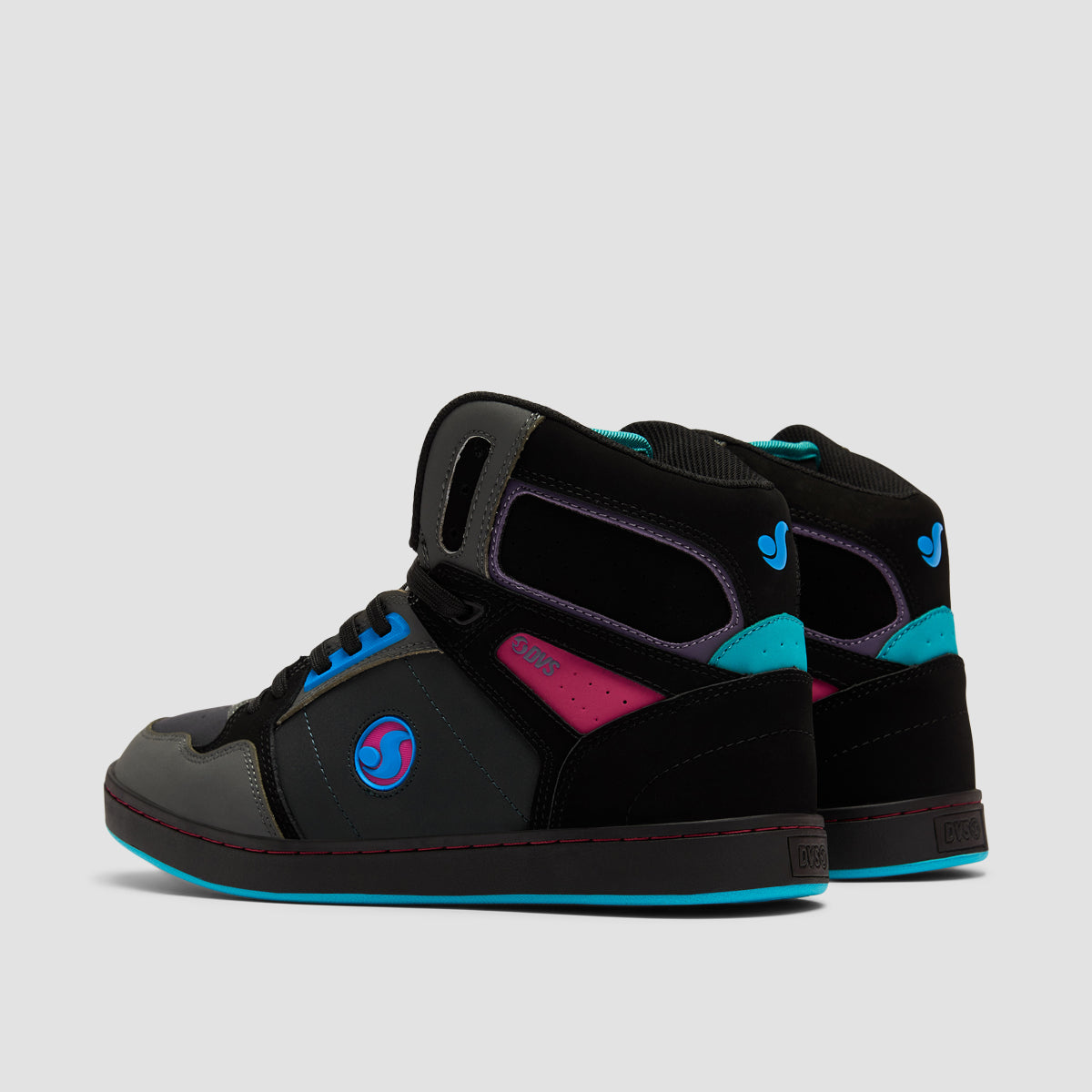 DVS Honcho High Top Shoes - Black/Purple/Blue Nubuck - Womens