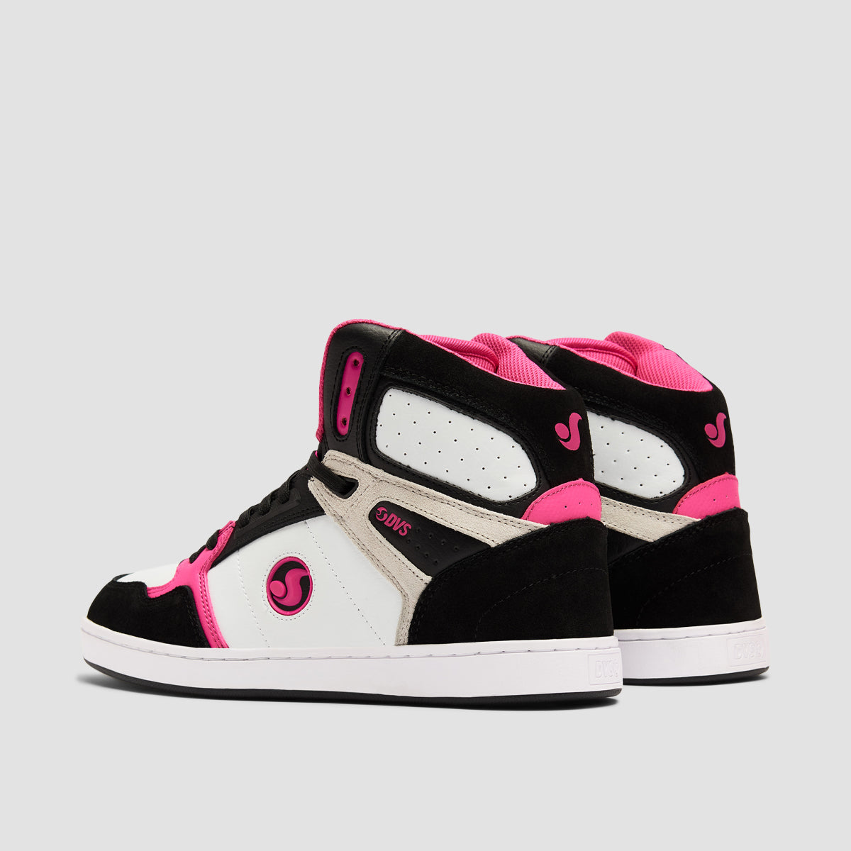 DVS Honcho High Top Shoes - Black/White/Pink Suede - Womens