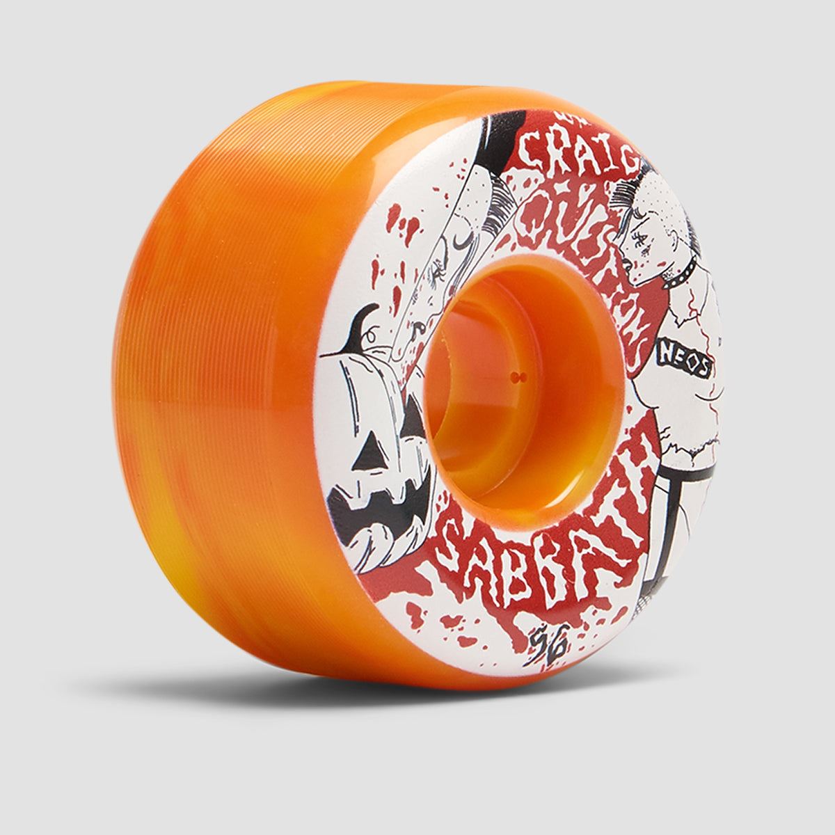 Sabbath Craig 'Questions' Scott Conical ATU 99A Skateboard Wheels Orange/Pink Swirl 56mm