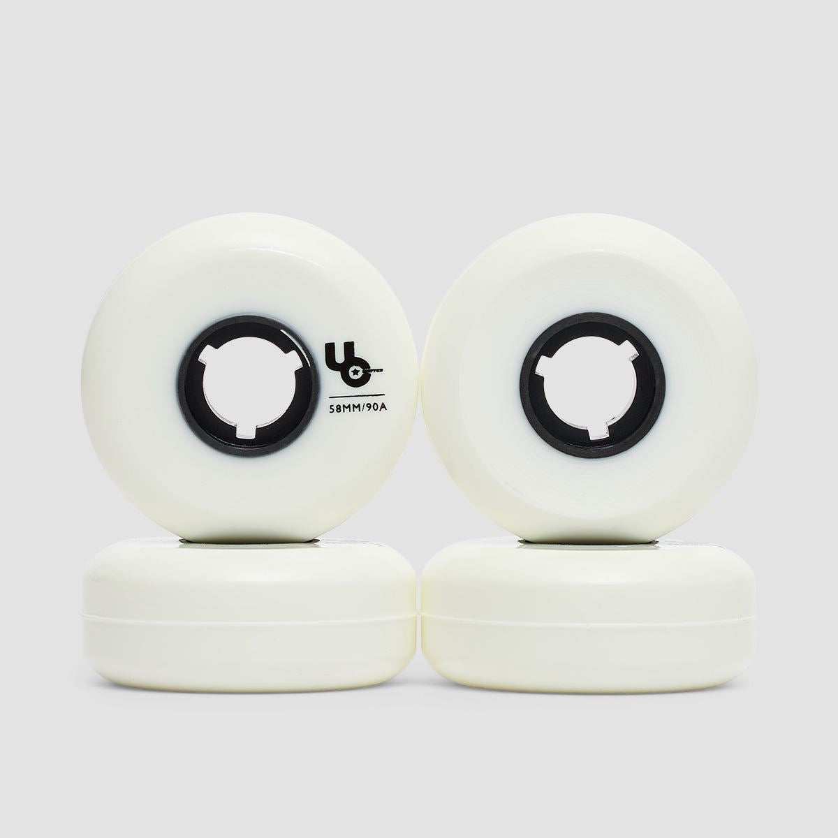 Undercover Team 90A Inline Wheels x4 White 58mm