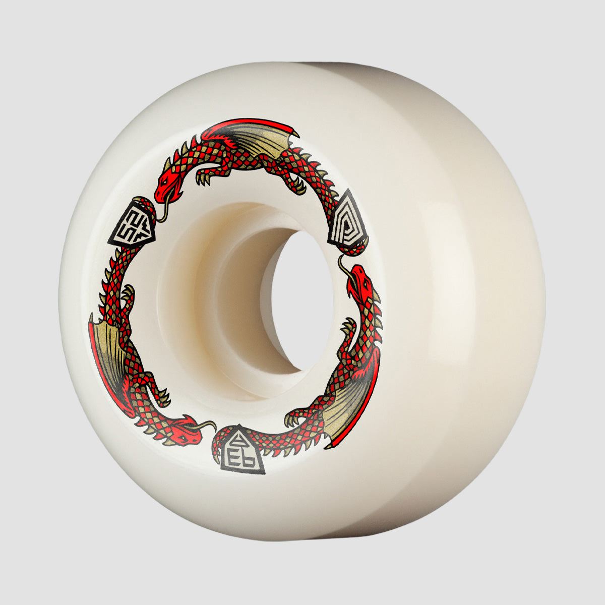 Powell Peralta Dragon Formula 93A V5 Skateboard Wheels Off White/Red 52x30mm
