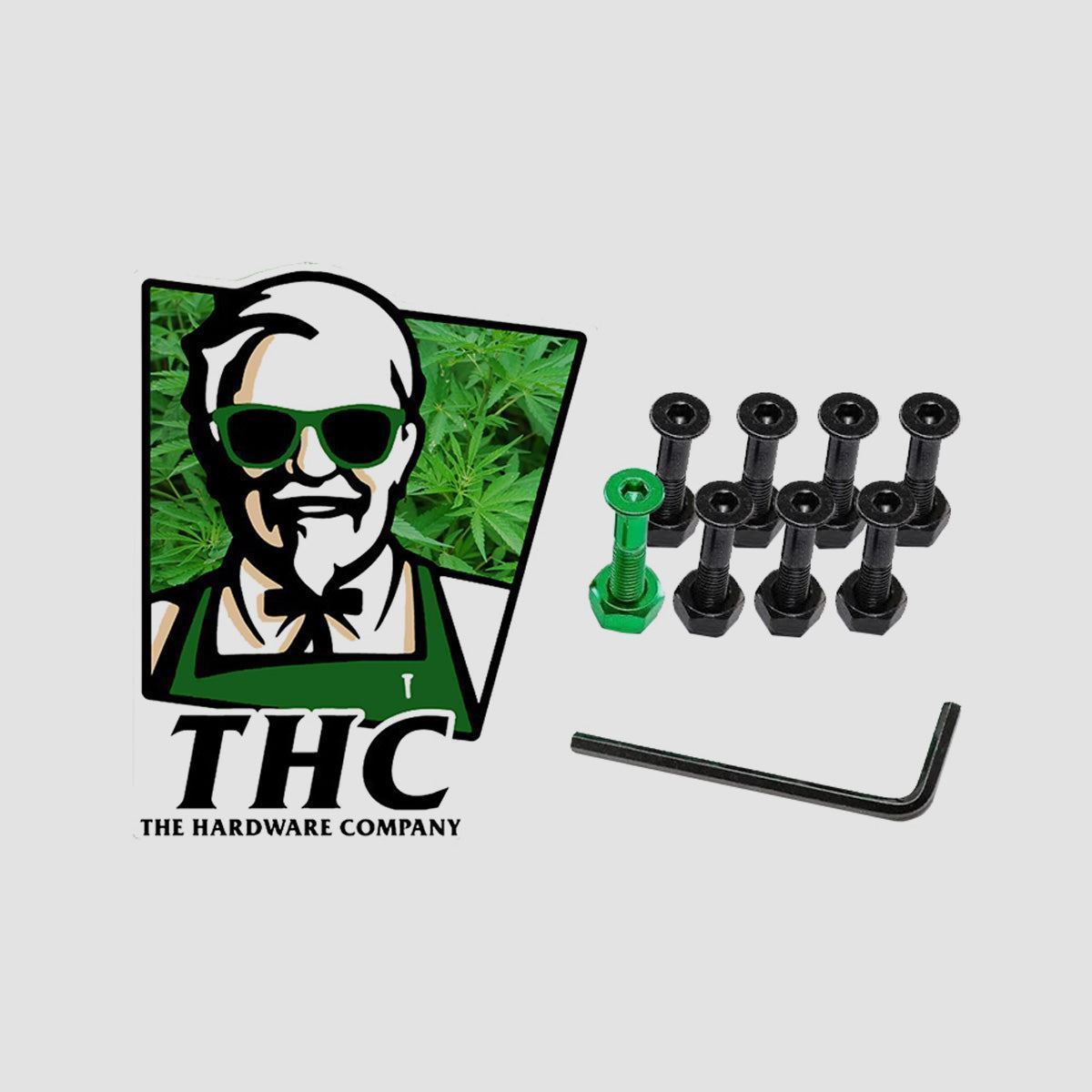 The Hardware Company THC OG Kush Allen Truck Bolts Black/Green 1"