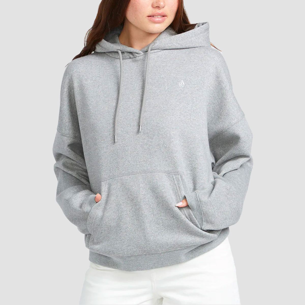 Volcom Stone Heart II Pullover Hoodie Heather Grey Womens