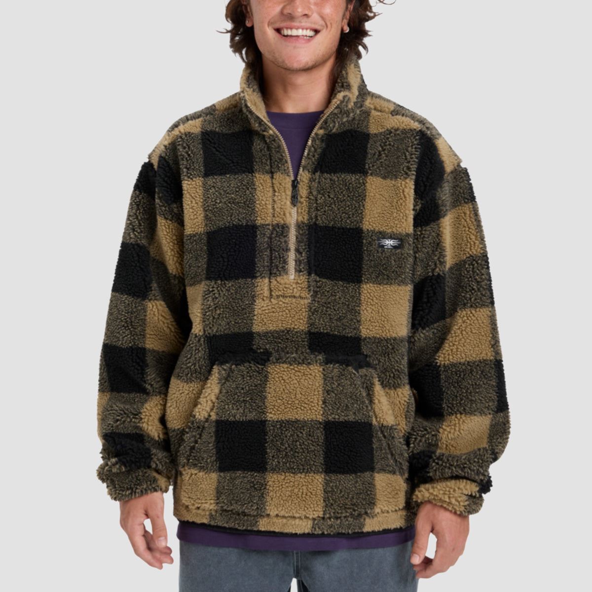 Quiksilver Mercury Woodlands Half Zip Sherpa Jacket Woodlands Elmwood