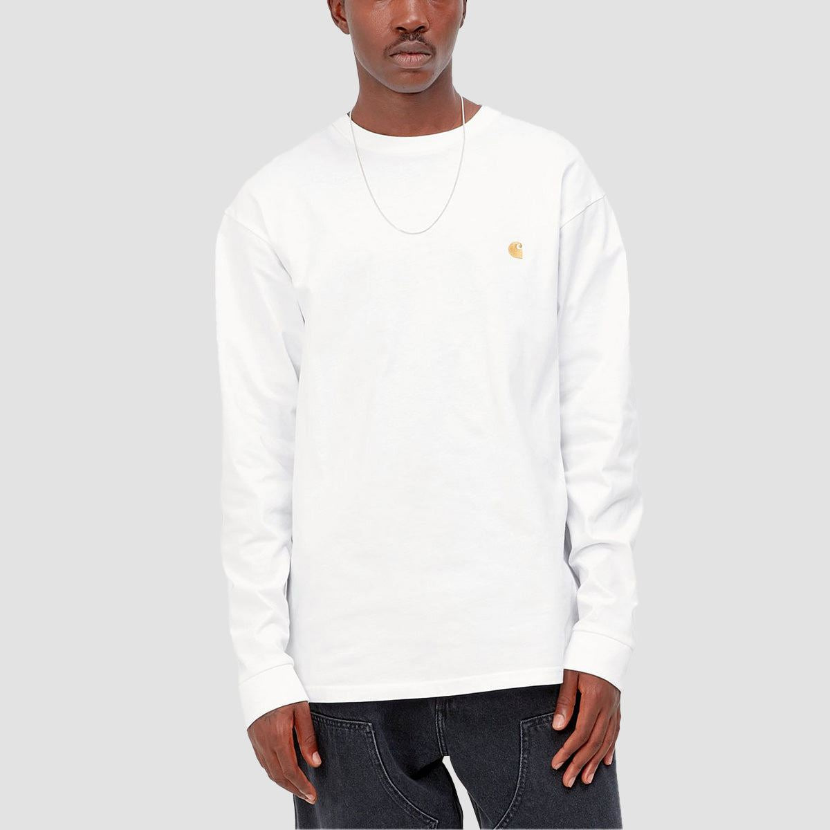 Carhartt WIP Chase Longsleeve T-Shirt White/Gold