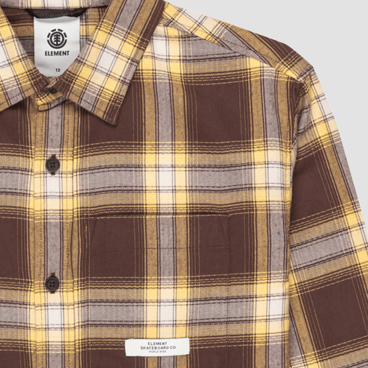 Element All Season 1Pkt Longsleeve Shirt Java/Cornsilk Plaid - Kids