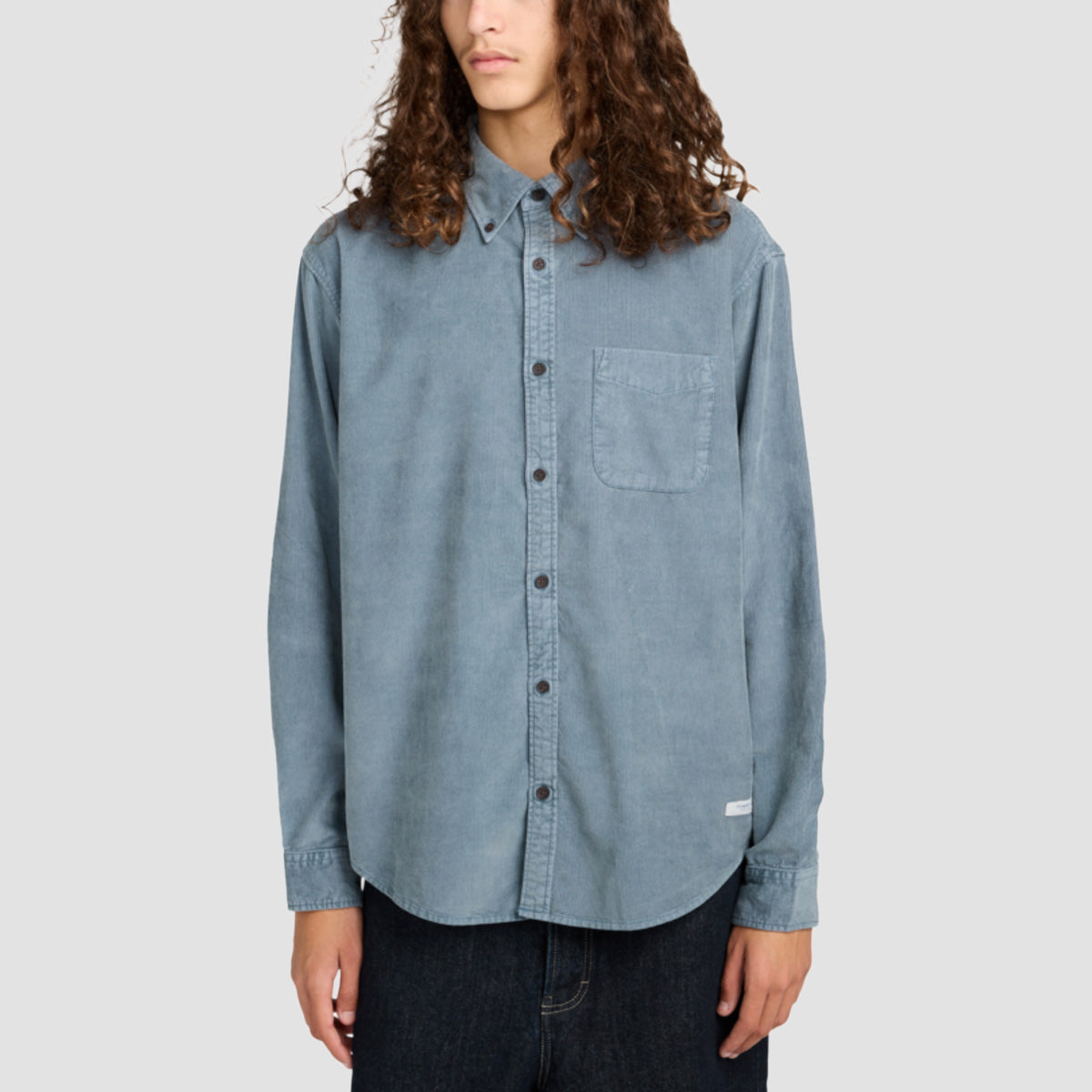 Element Button Down Corduroy Longsleeve Shirt Blue Mirage
