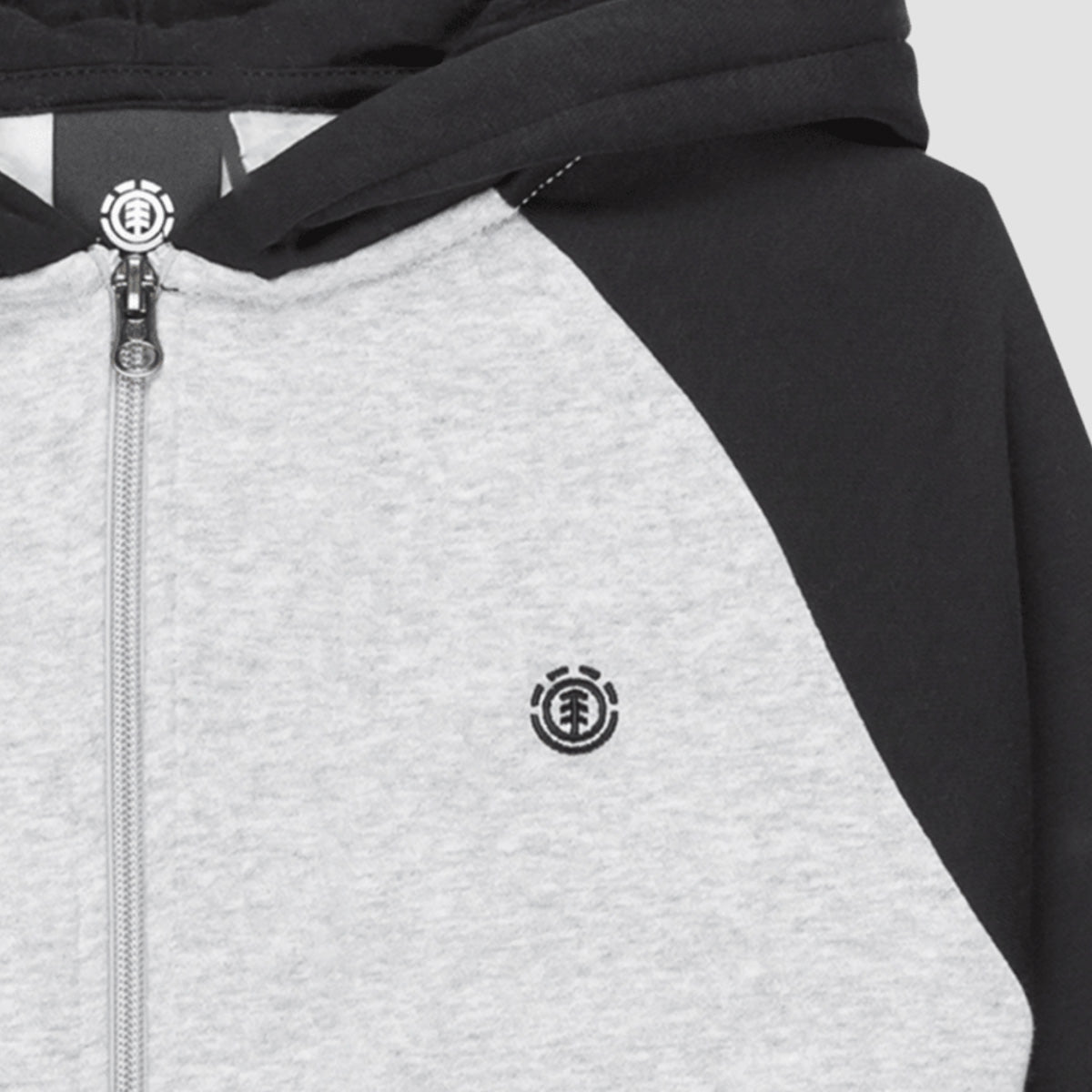 Element Icon Embroidery 2Tone Zip Hoodie Mid Grey Heather - Kids