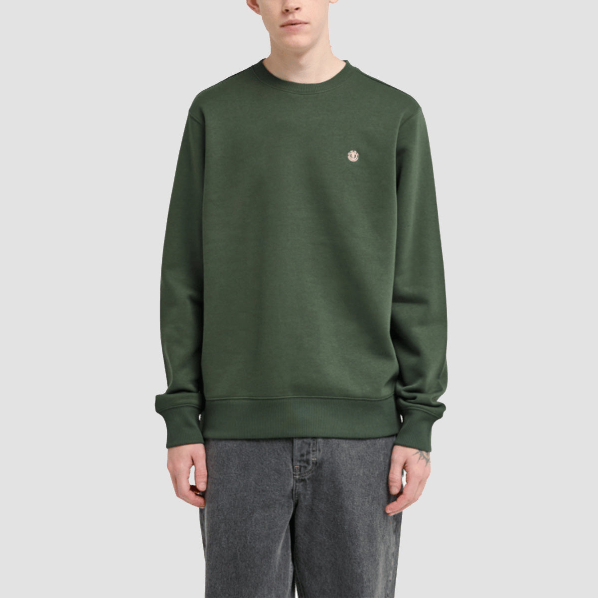 Element Icon Embroidery Crew Sweatshirt Deep Forest