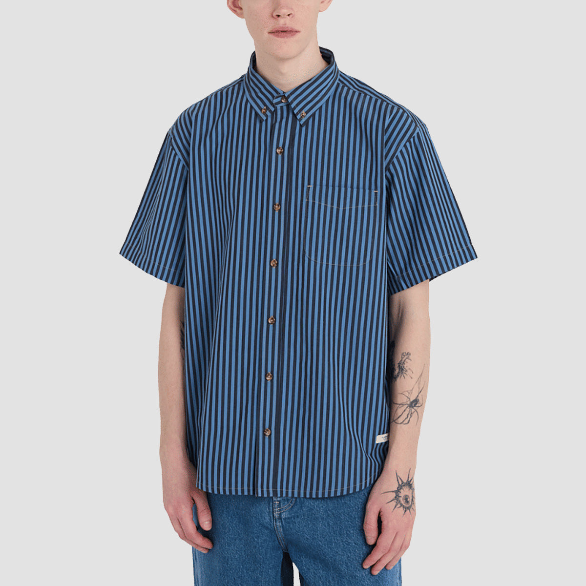 Element Regular Button Short Sleeve Shirt Riviera/Off Black